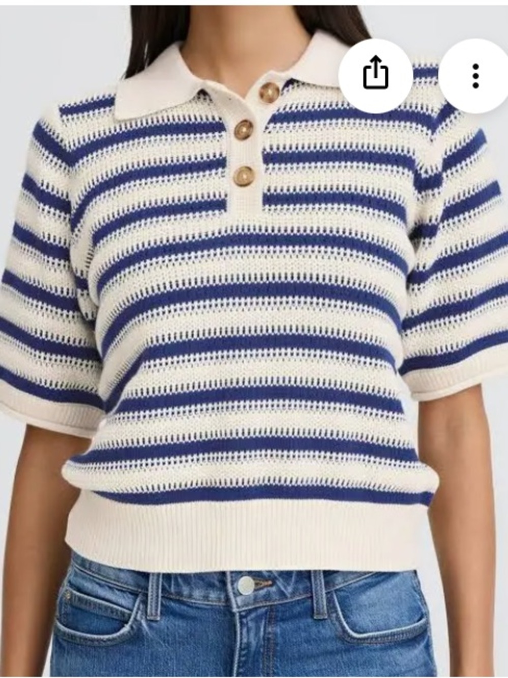 B.Young By Mikala  Knit Striped Polo Jumper